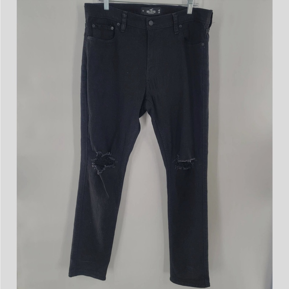 Hollister Skinny Advanced Stretch Distressed Destroyed Knee Jeans Size 36x32